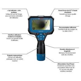 Bosch Professional 0601241500 Cámara de Inspección GIC 12V-4-23 C Alimentada por Batería