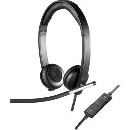 Logitech Auriculares con Micrófono H650E, Cancelación de Ruido, Compatibles con Skype, USB