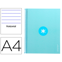 Antartik Cuaderno espiral A4 micro, tapa forrada, 80 hojas, 90 gr, horizontal, celeste Precio: 4.49999968. SKU: B14CKX2BE8