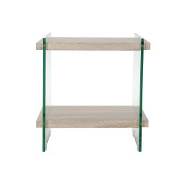 DKD Home Decor Green house 21 Mesita de Noche Moderno Natural Transparente 50 x 49 x 50 cm