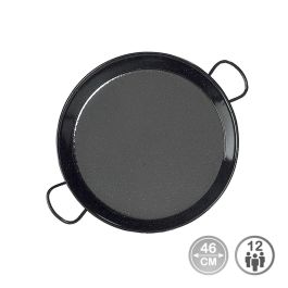 Vaello Paellera de acero esmaltado Ø46 cm para 12 personas, compatible con cocinas de gas