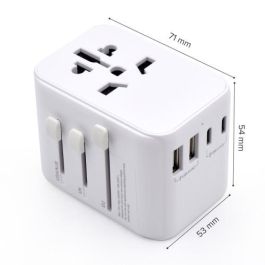 Ewent EW1470 adaptador de enchufe eléctrico Universal Blanco