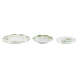 Vajilla Navidad Alpina DKD Home Decor Verde Blanco 27 x 2 x 27 cm Set de 18