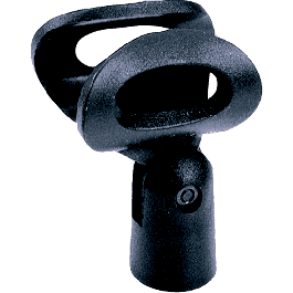 Quiklok Pinza Micrófono de Caucho Fija Grande para Micrófonos de Estudio 30-35mm con Rosca 5/8" (Incluye Adaptador 3/8")
