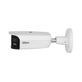 (DH-IPC-PFW5849P-A180-E2-ASTE-0360B) DAHUA CÁMARA IP BULLET PANORÁMICA TIOC DUO WDR WIZSENSE 2X4MP LED IR &amp; LUZ CÁLIDA IP67 ALARMA SONIDO / LUZ AZUL&amp;ROJA 3.6MM POE