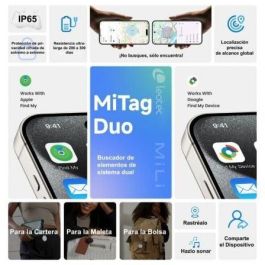 Leotec LETAG02BR Localizador GPS Universal MiTag Duo Rastreador Apple y Google para Llaves, Mascotas, Mochila, Cartera