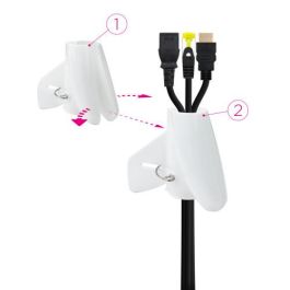 Nanocable 10.36.0002-W Organizador de Cables Flexible 25 mm, Blanco, 2 m