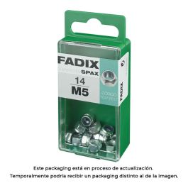 Fadix 10917617 Tuerca con autofreno, Acero cincado, M 5, Caja 14 Unidades