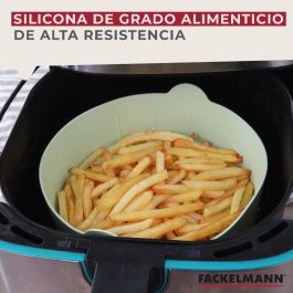 FACKELMANN Molde Redondo de Silicona para Airfryer, Perfecto para Hornear y Cocinar en Freidora de Aire