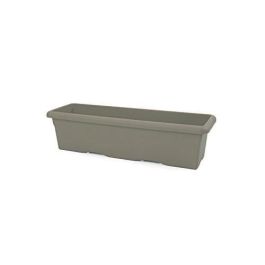 Plastiken Jardinera Rectangular 80x33x28 cm Taupe - Plástico, Capacidad 44 Litros, Colección Terra