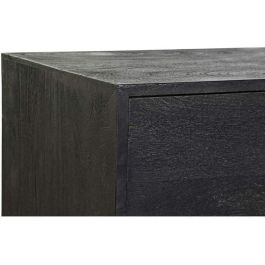 DKD Home Decor Buffet Moderno de Madera de Mango Negro y Dorado con 3 Puertas y 2 Estanterías 145x41x77 cm Colección Gold dark