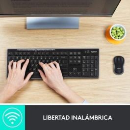 LOGITECH TECLADO + MOUSE MK270 optico wireless Negro