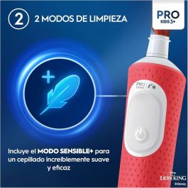 Cepillo de Dientes Eléctrico Oral-B Rey Leon Rojo Multicolor Cepillo de Dientes Eléctrico Oral-B Rey Leon Rojo Multicolor