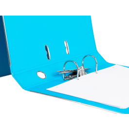 Liderpapel Archivador de palanca Documenta Folio Forrado PVC con Rado, Compresor Metálico, Lomo 52 mm, Celeste