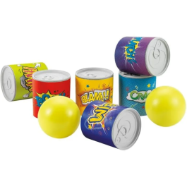 Ecoiffier Pack 3 Deportes Juguete con 6 Latas, 2 Bolas, Juego Cruzado con 3 Anillos y 2 Lanzadores de Bolas para Niños a partir de 36 Meses