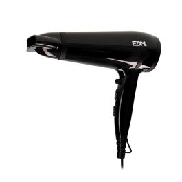 Edm Secador de pelo 2000W, 3 niveles de temperatura, 2 velocidades, boquilla incluida, 26x8x26,5cm