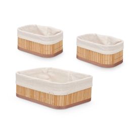 Set 3 Organizadores de Bambú Blanco Kipit - 25x9x20 cm y 17x11x8 cm (12 Unidades) Set 3 Organizadores de Bambú Blanco Kipit - 25x9x20 cm y 17x11x8 cm (12 Unidades)