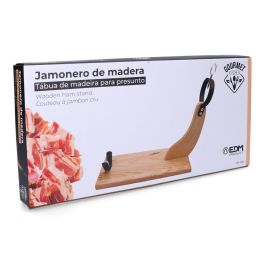 Gourmet Kitchen Jamonero de madera de pino claro, soporte para jamón 44x41cm