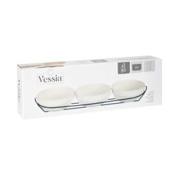 Set 3 Bols Porcelana Blanca 350Ml C Suporte Vessia 40X13CM (12 Unidades) Set 3 Bols Porcelana Blanca 350Ml C Suporte Vessia 40X13CM (12 Unidades)