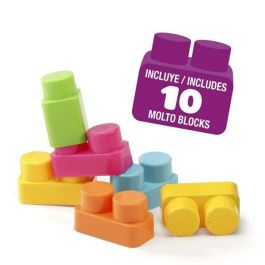 Molto Correpasillos Camión Rosa con 10 Blocks Incluidos, de 89 cm de Largo, Fabricado en Plástico, Recomendado para Niños a Partir de 18 Meses