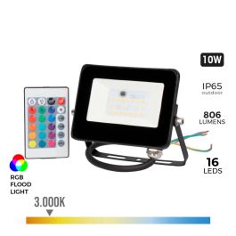 Edm Foco Proyector LED RGB 10W 806LM IP65, 16 Colores + 4 Modos, Mando a Distancia, 120° Apertura