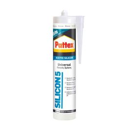 Pattex Silicon 5 Silicona Acética Universal Blanco 280 ml Sellador Baños Cocina Ventanas Precio: 4.79000038. SKU: B176V2BER4