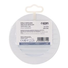 Edm Rejilla ventilación redonda empotrable ø80mm ABS blanca con mosquitera