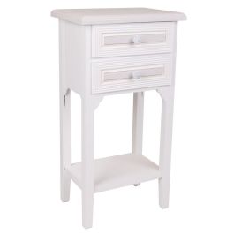 Mesita de Noche Alexandra House Living Blanco 26 x 69 x 37 cm Precio: 89.49999982. SKU: B1DZ72FXDY