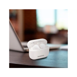 Auricular Daewoo TWS Bluetooth 5.3 con ANC, Cancelación de Ruido, Pantalla LED y USB-C Color Blanco