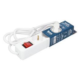 Regleta Enchufes 4 Tomas sin Interruptor TM Electron TMUAD504S Blanco 3680 W (1,5 m) (4 Unidades)