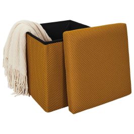 Caja-Puf Plegable Atom Mostaza Home Deco Factory Caja-Puf Plegable Atom Mostaza Home Deco Factory