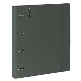 Carpeta Con Recambio Safta Din A4 Cuadro 5 mm Polipropileno Foam 4 Anillas 35 mm Gris Oscuro