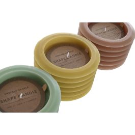 DKD Home Decor Vela Urban, Cera, 40h, Colores Surtidos (Marrón, Verde, Mostaza) (6 Unidades), 13x8x13 cm