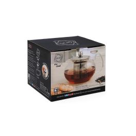Quid Tetera de Vidrio Serenia 0,55 L con Filtro de Acero Inoxidable, 3 Piezas, Transparente, Apta Lavavajillas y Microondas