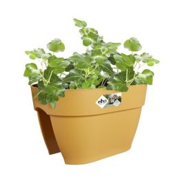Elho Vibia Campana Flower Bridge 40 Maceta para Balcón Exterior Amarillo Miel L 26 x An 39 x Al 22 cm