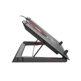GENESIS Oxid 550 Base Refrigeradora para Portátil 17.3" (43.9 cm) 5 Ventiladores 2800 RPM, Iluminación LED Roja, Negro