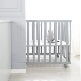 Roba Parque infantil plegable LITTLE STARS ROB4005317315416 75 x 100 cm Altura regulable 4 ruedas con freno Madera lacada gris topo Estampado estrellas