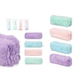 Pincello Estuche Rectangular Pompon Surtidos - Azul, Verde, Morado, Rosa - 22x5x7 cm (24 Unidades)