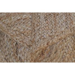 DKD Home Decor Reposapies Boho Natural de Yute, Hecho a Mano, Ideal para Decoración del Hogar, 45x45 cm Base, 48 cm de Altura