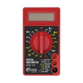 Nimo Multímetro Digital 3 1/2 Dígitos CAT.II 600V Profesional para Voltaje, Corriente (10A), Resistencia, HFE y Diodos Precio: 11.79000042. SKU: S6500337