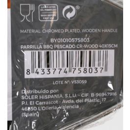 Algon Bbq Parrilla Bbq Pescado Cr-Wood 40 cm x 15 cm (12 Unidades)