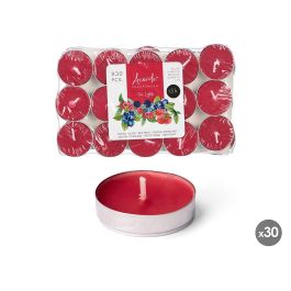 Acorde Set 30 velas Tea Light Frutos Rojos 3h de duración, Cera, 19x2.7x11.2 cm (24 Unidades)