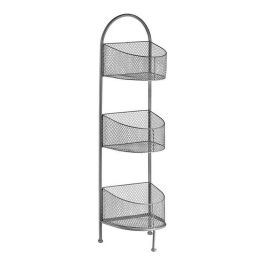 Giftdecor Estantería Metálica Ovalada 3 Pisos Plateado 21x97x28 cm (4 Unidades)