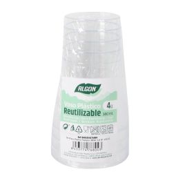Set de 4 vasos de plástico transparente 380 ml - Algon (24 Unidades) Set de 4 vasos de plástico transparente 380 ml - Algon (24 Unidades)