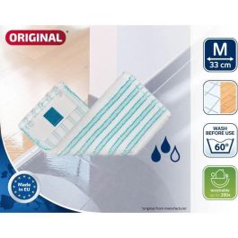 Leifheit 52123 Funda de repuesto para fregona plana Clean Twist M Ergo micro duo, microfibra, doble fibra, lavable 60°C, 33cm