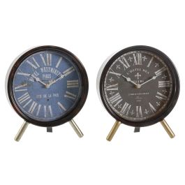 Reloj Sobremesa Vintage DKD Home Decor Azul Negro 5 x 24 x 20.5 cm (2 Unidades) Precio: 25.5899996. SKU: S3037786