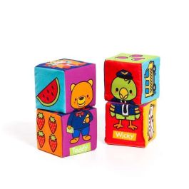 Bolsa cubos aprendizaje de tela 6 piezas Bolsa cubos aprendizaje de tela 6 piezas