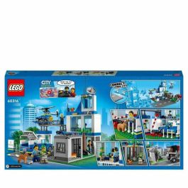LEGO 60316 Comisaría de Policía de la Ciudad, Coche, Camión, Helicóptero, 3 Personajes, Set LEGO City Aventuras Niños +6