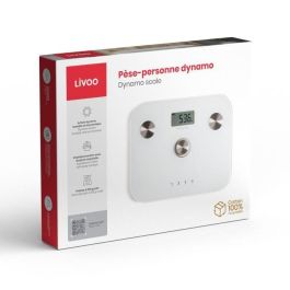 LIVOO DOM465W Báscula de impedancia digital 6 indicadores, 4 perfiles, LCD, máx. 150 kg, sin batería, blanco