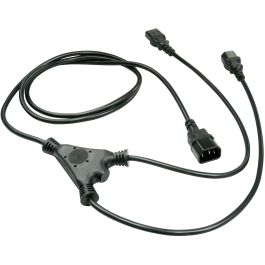 Lindy Cable Divisor IEC 2m IEC C14 a 2 x IEC C13 para Alimentación de PC, Impresoras, Monitores, Audio y Amplificadores